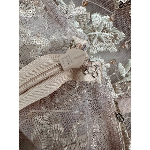 New Mac Duggal Women's Size 10 Embroidered Jewel Neck Formal Dress Mocha 70237 - Picture 12 of 16